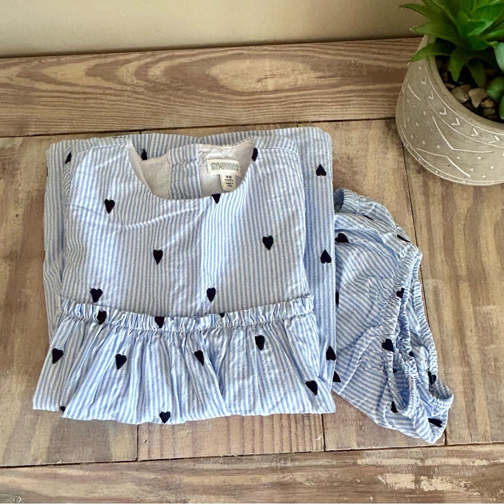 Gymboree Blue Hearts Dress w/ Bottoms 💙